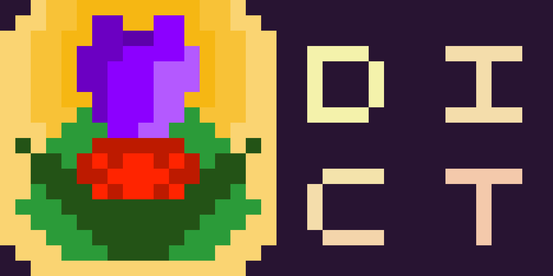 It's the above site logo with the word 'dump' replaced with 'dict', short for 'dictionary'. The ruby is scarlet and the flower head is purple. This image is a button linking to the anshens dictionary page