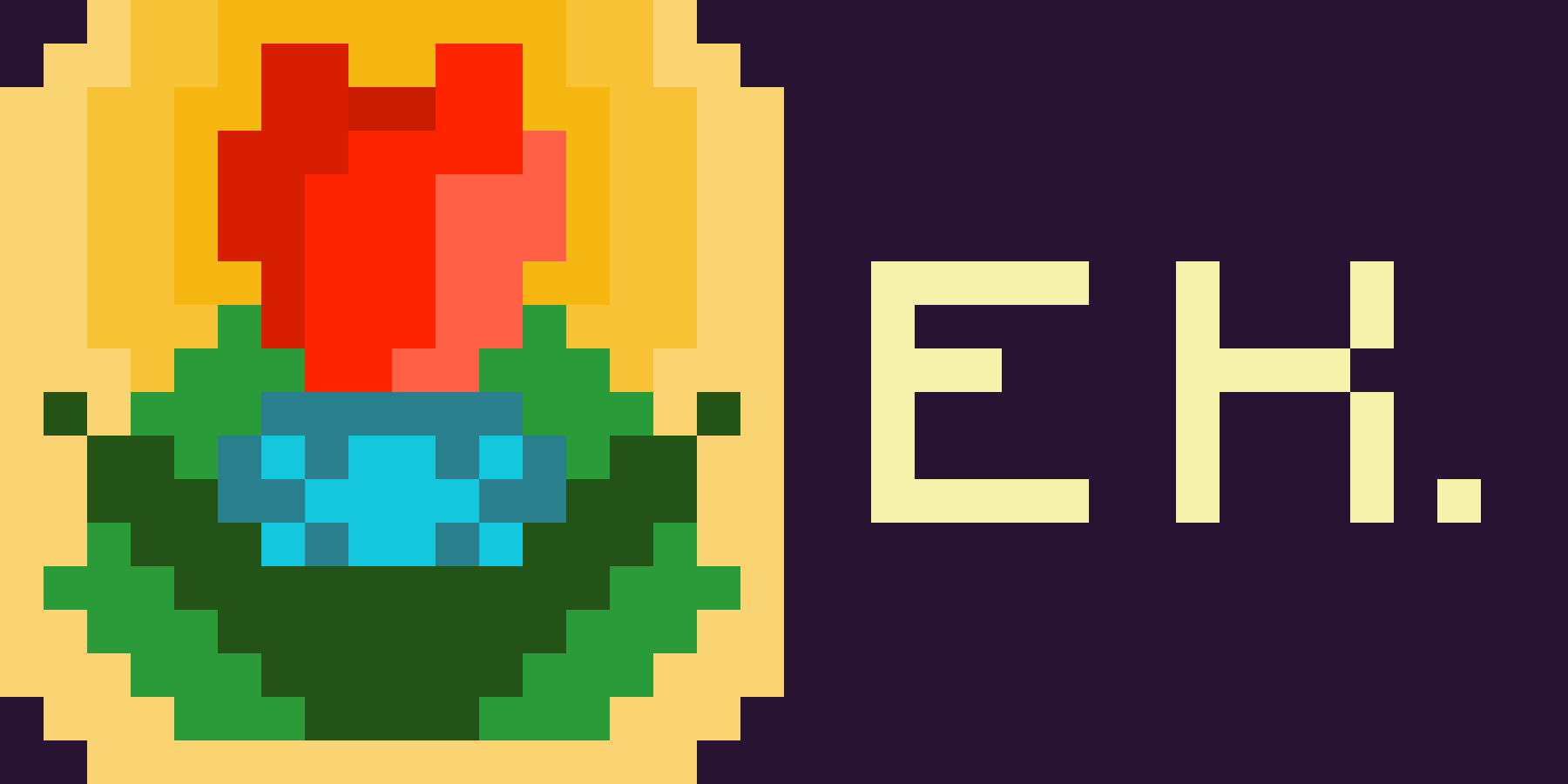 It's the above site logo with the word 'dump' replaced with 'ek' in big letters. The ruby is now a light blue. This image is a button linking to the ektari section of the website